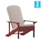 Flash Furniture Red Adirondack Chairs with Cream Cushions, 2PK 2-JJ-C14501-CSNCR-RED-GG - alternate 8